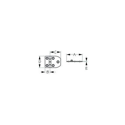 Sea-Dog 2010201 Stainless Door Hinge Short Side Door Hinge #8, 2/cd Default Title -Modern Boat Sales & Service