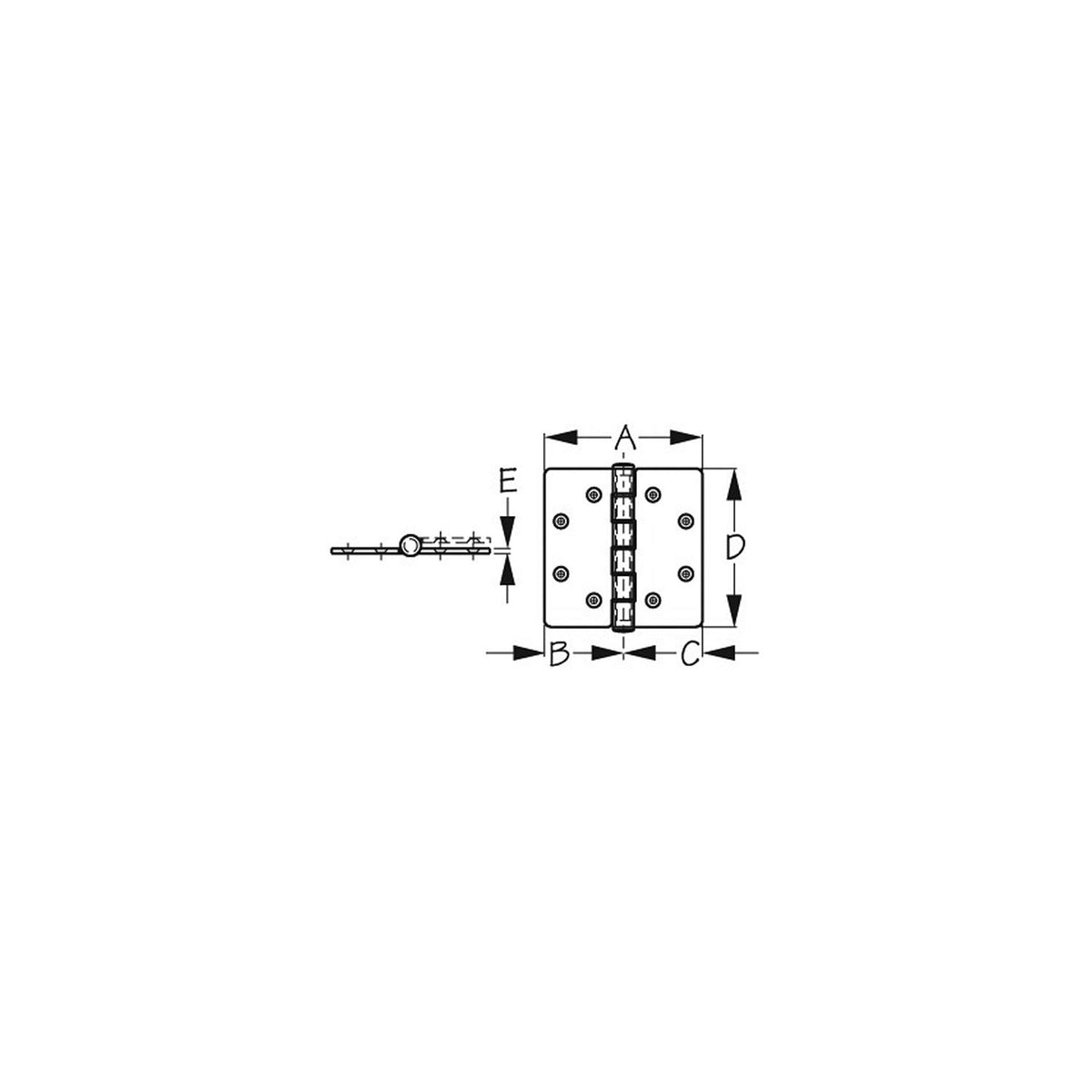 SeaDog Butt Hinge with Bearings | Commercial Pattern | Investment Cast 316 Stainless | 1/4" Fastener -Modern Boat Sales & Service