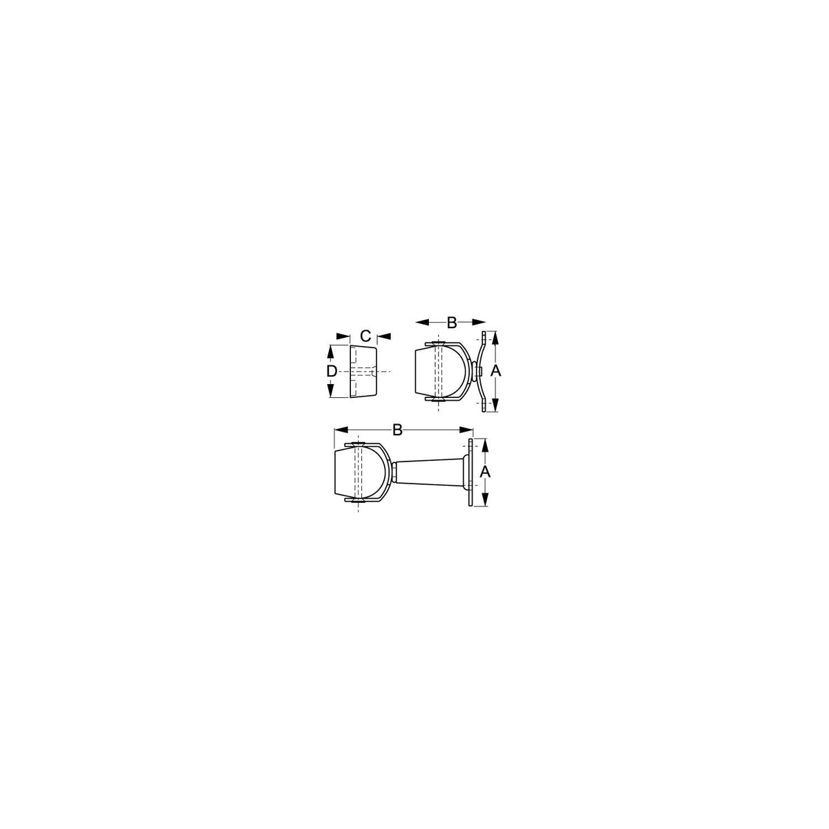 Sea-Dog 2217501 Magnetic Doorstop, A: 1-13/16", B:9/16", C: 1-9/16"D:1-3/16", #10 RH -Modern Boat Sales & Service