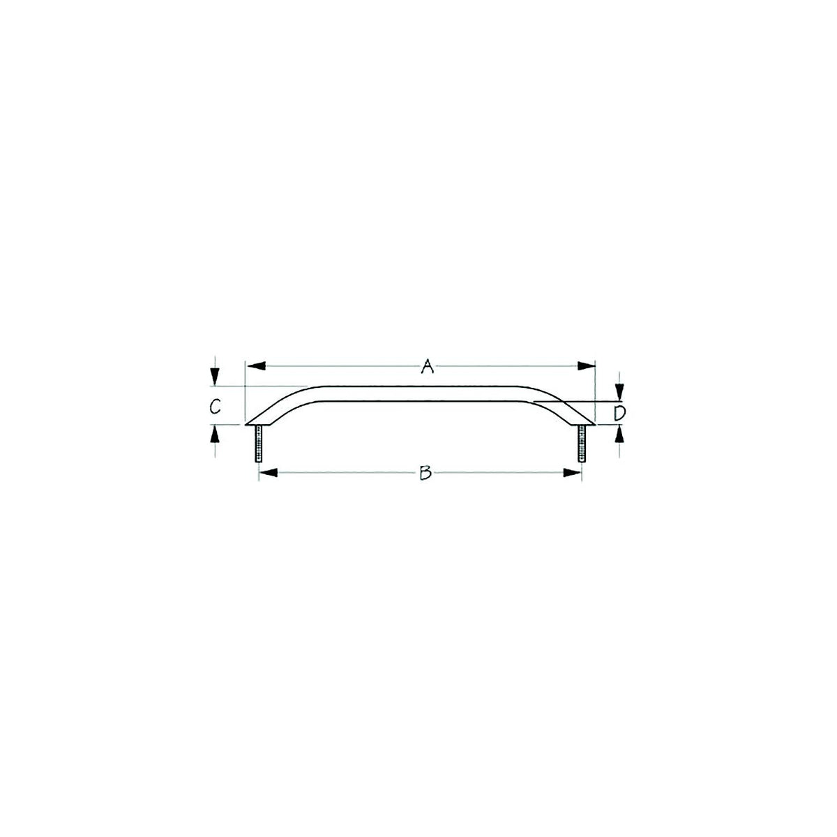 Sea-Dog 2546091 Stud Mount Handrail, Tube: 3/4", A:24", B:22-1/2", C:2", D:1-1/4" Fastener: 5/16"-18 Nut, Stainless -Modern Boat Sales & Service