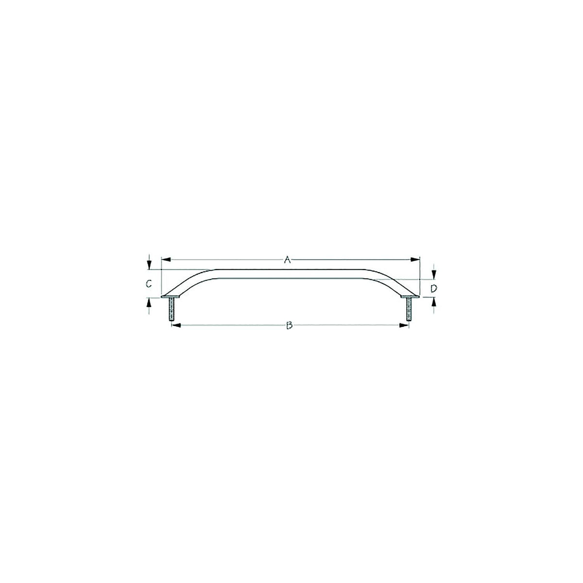 Sea-Dog 2546301 Stud Mount Flanged Handrail, Tube: 7/8" A:10" , B:8-3/4" , C: 2-1/4", D:1-1/2" , Fastener: 5/16"-18, Black Matte -Modern Boat Sales & Service