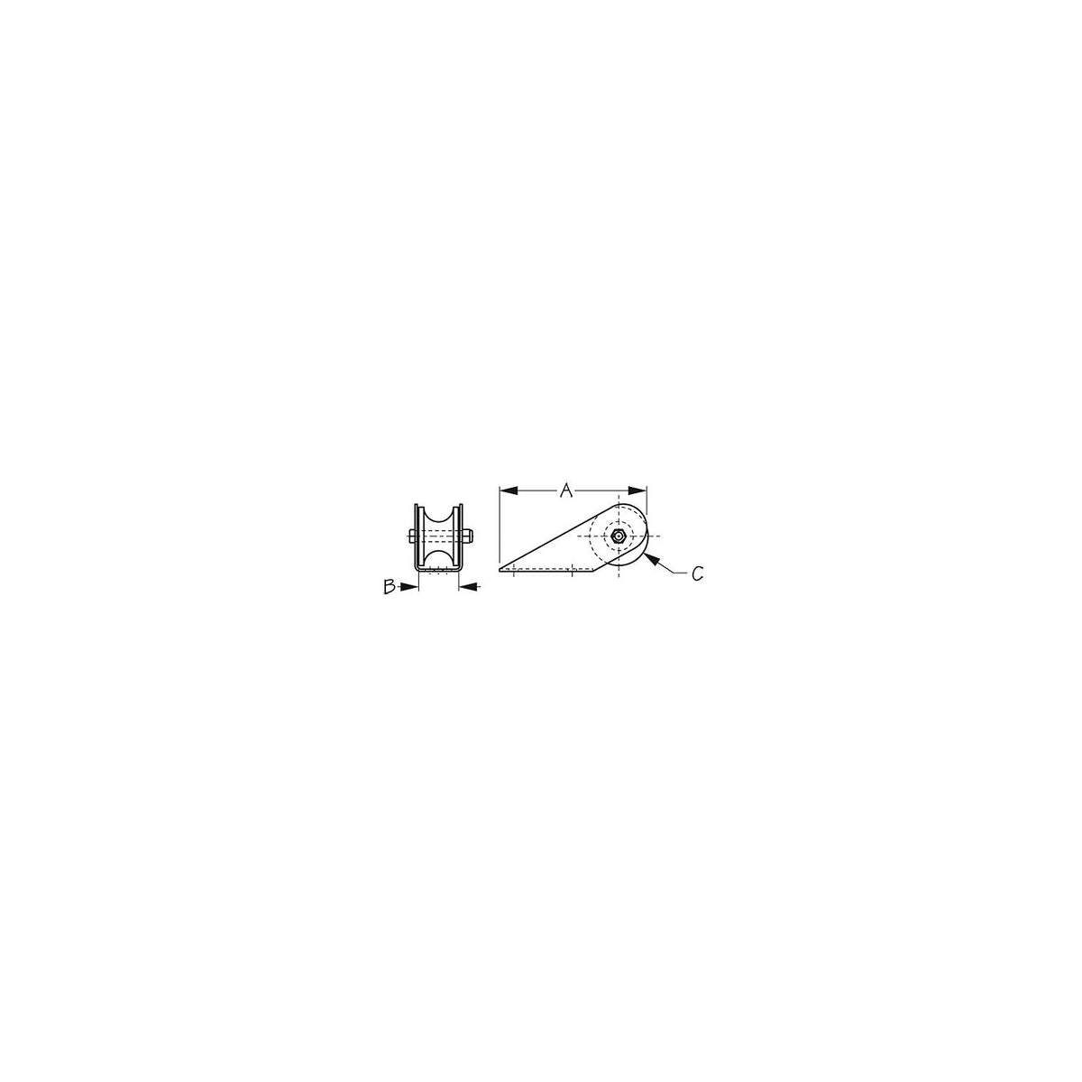 SeaDog 328052 Unpolished Short Bow Roller | 1" Max Rope Diameter | 3/8" Bolt Fastener Default Title -Modern Boat Sales & Service