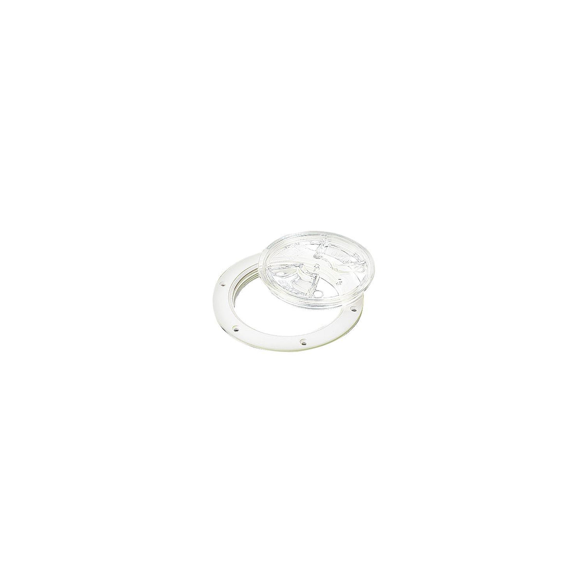 Sea-Dog 337161 White Screw Out Deck Plate w/Clear Cover, 6-1/2" -Modern Boat Sales & Service