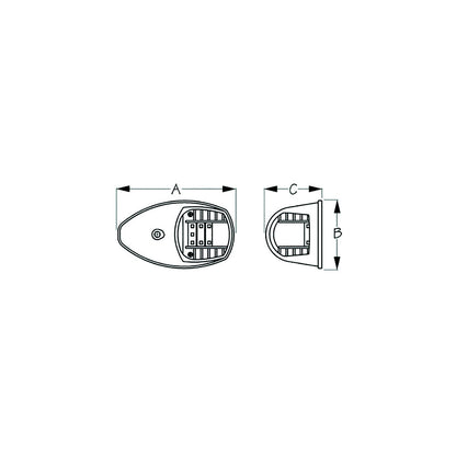 Sea-Dog 4000711 LED Side Mount Lights, A:3-7/8", B:2-1/4", C:1-7/8", 12V, White -Modern Boat Sales & Service