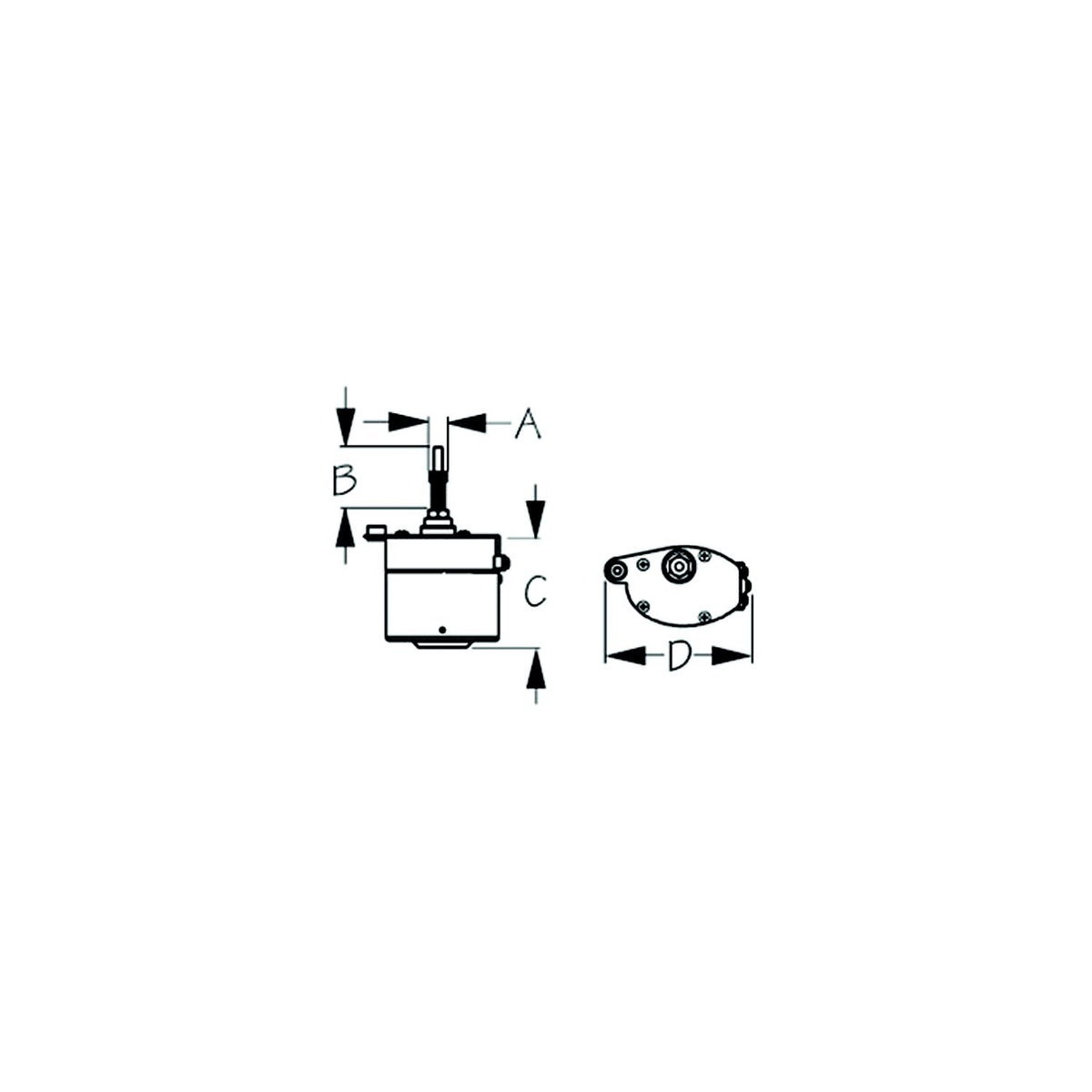 SeaDog Stamped Powder Coated Steel & Stainless Standard 12V Wiper Motor | 2-1/2" Shaft | Black Finish -Modern Boat Sales & Service