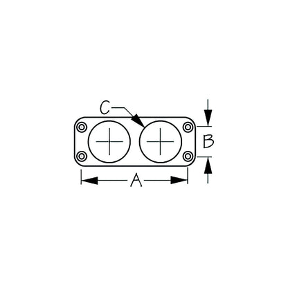 Sea-Dog, 4260221, Front Mount Socket Panel, A: 3-1/2", B: 1", C: 1-1/8", Black, Holes: 2, #8 FH Default Title -Modern Boat Sales & Service