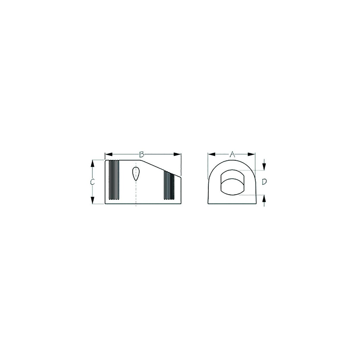 Sea-Dog 4260291 Tent Mount Socket Panel, A:6", B: 3", C: 1-15/16", D:1-1/8", 3 holes, #6 FH weight: .15 -Modern Boat Sales & Service