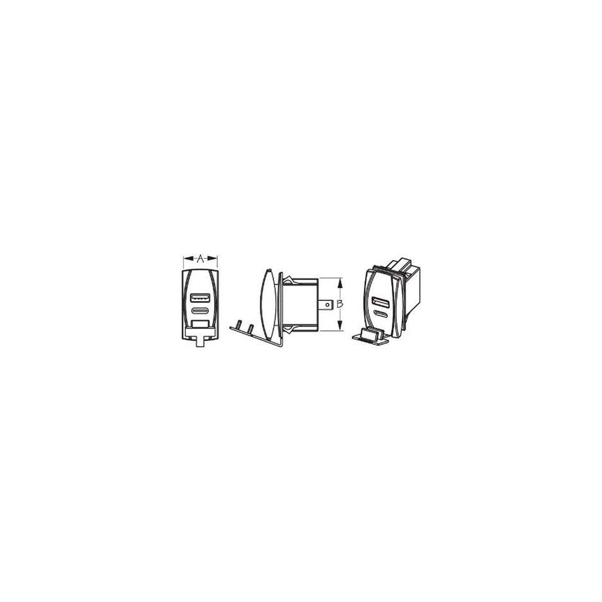Sea-Dog 4265211 USB & USB-C Rocker Switch Style Power Socket -Modern Boat Sales & Service