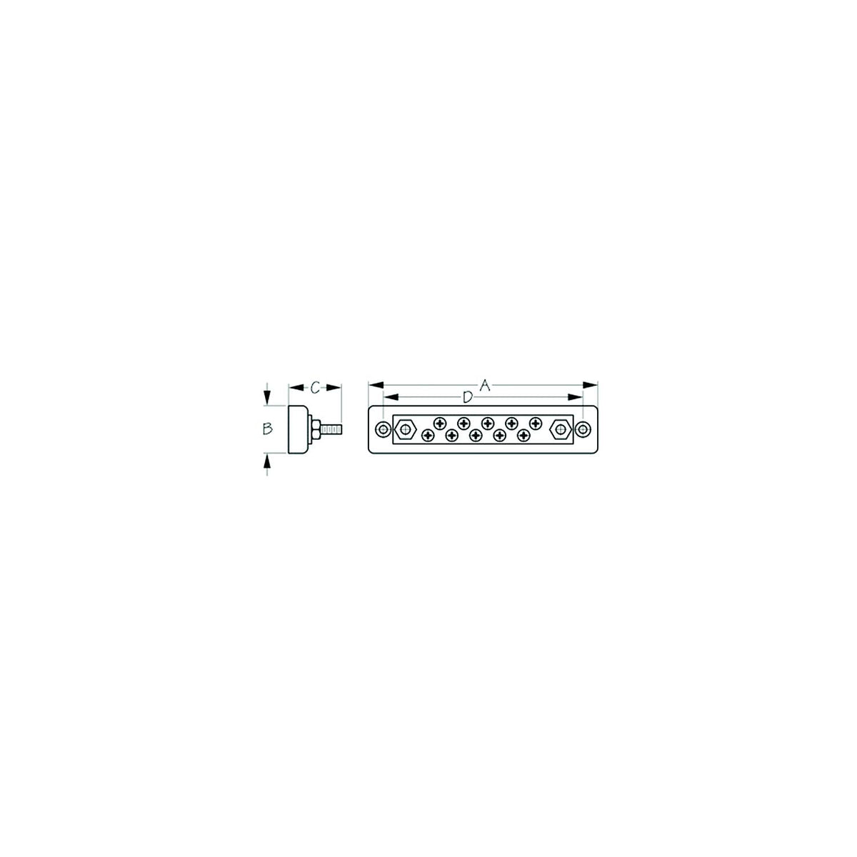 Sea-Dog 4267221 Buss Bar 10 Screw Terminal Block, 6" Default Title -Modern Boat Sales & Service