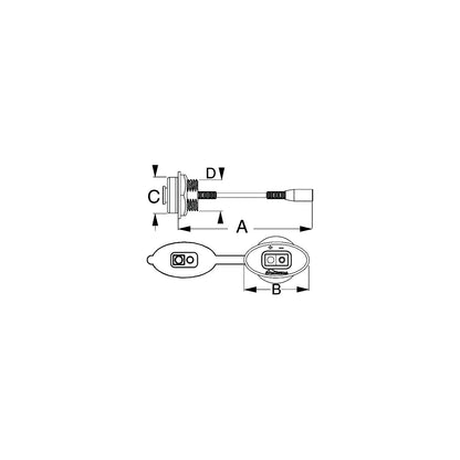 SeaDog 4269501 SAE Power Socket, Front Mount Default Title -Modern Boat Sales & Service