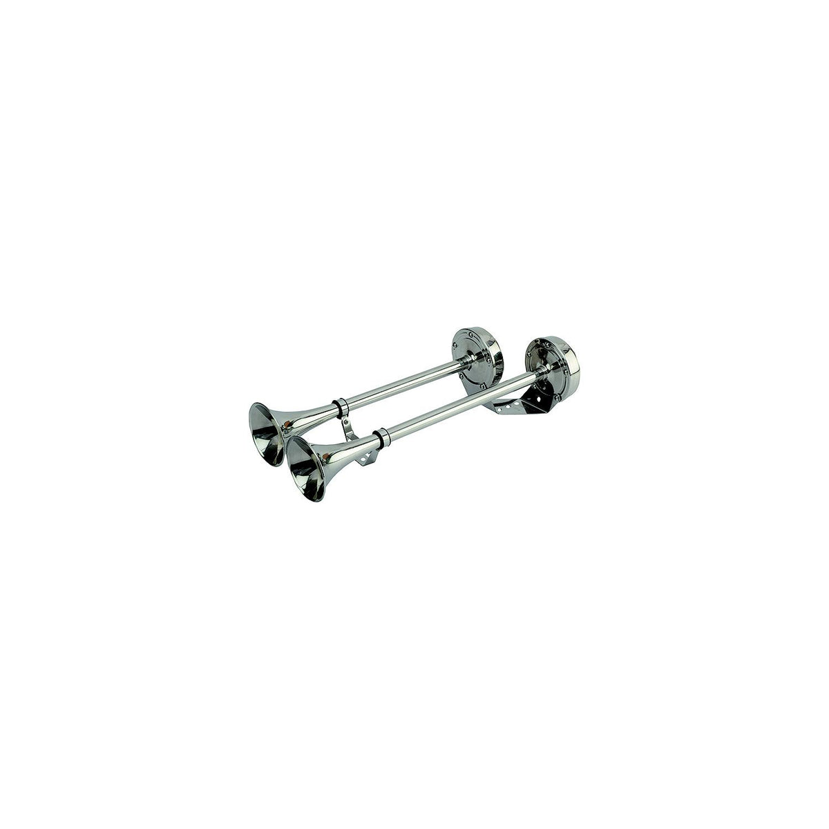 SeaDog 431520 Maxblast 10 Amp 123 DB 12V Dual 18-1/4" Trumpet Horn | Stainless & Molded Motor Housing -Modern Boat Sales & Service