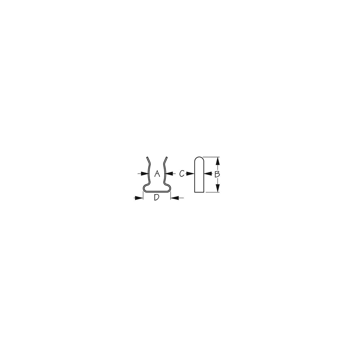 SS Boat Hook Clips, 1" - 1-1/4", pr. -Modern Boat Sales & Service