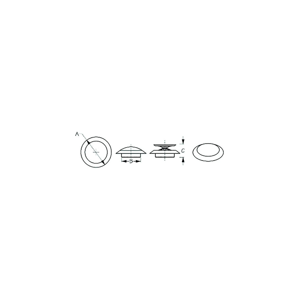 Sea-Dog 5173951 Pop-Up Sink Stopper, A=1-15/16" , B=1-1/4", C= 3/4", Small, weight: 0.1 Default Title -Modern Boat Sales & Service