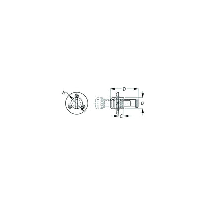SeaDog 520060 Captive Garboard Drain & Plug, A: 2", B: 1-1/8", C:1-2", D: 2-5/8" #8 FH Default Title -Modern Boat Sales & Service