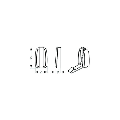 Sea-Dog 6714971 Folding Coat Hook, A=1-3/16", B= 9/16", C=2", #8 FH, weight= .18 -Modern Boat Sales & Service