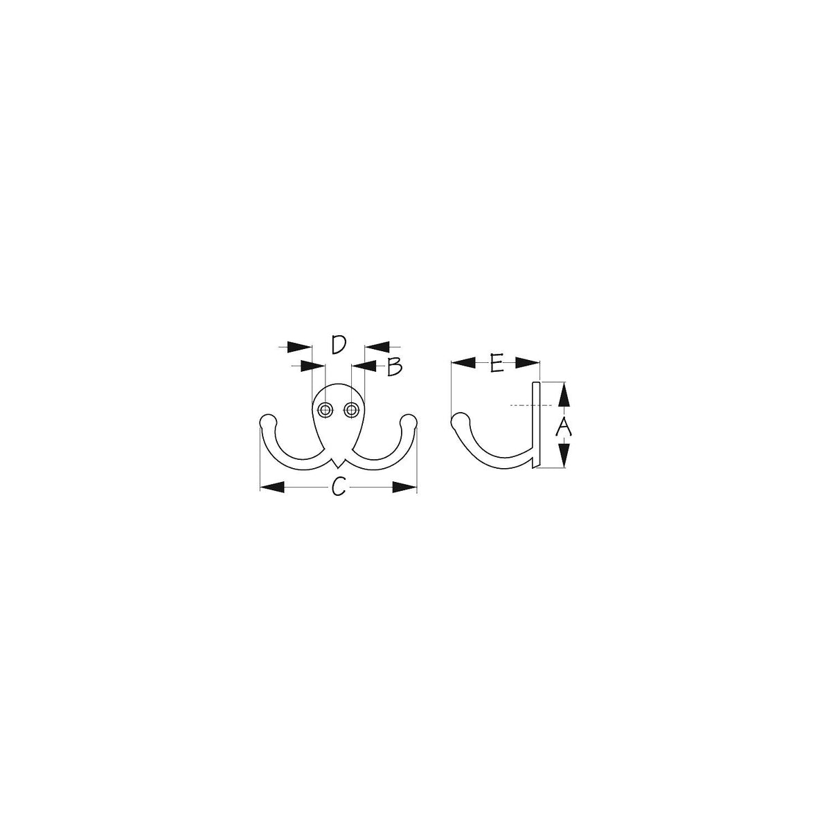 Sea-Dog 6715101 Double Coat Hook - Chrome/Brass Default Title -Modern Boat Sales & Service