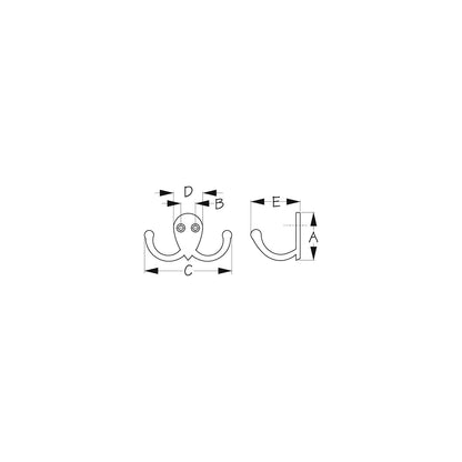 Sea-Dog 6715101 Double Coat Hook - Chrome/Brass Default Title -Modern Boat Sales & Service