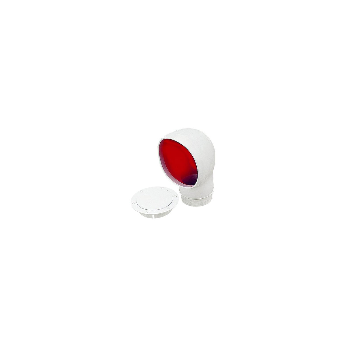 SeaDog 7271353 PVC Standard Profile Cowl Vent & Snap On Deck Plate, White With Red Interior -Modern Boat Sales & Service
