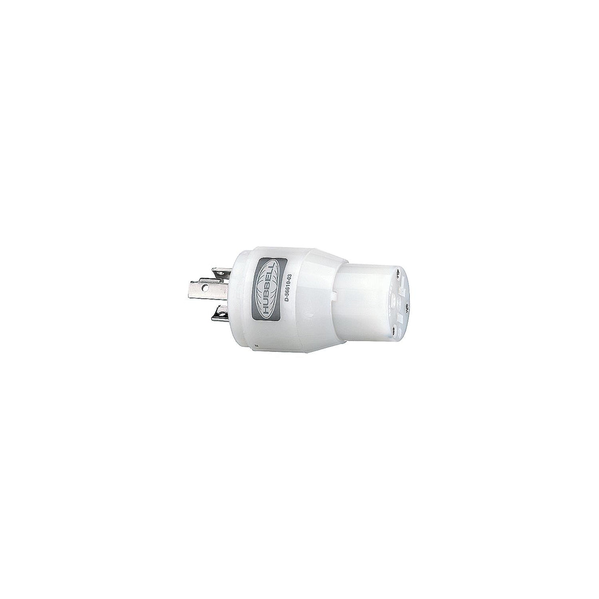 Hubbell HBL21CM29 White 15A/20A 125V Straight Blade Female Plug to 20A 125V Twist Lock Locking Male Adapter -Modern Boat Sales & Service