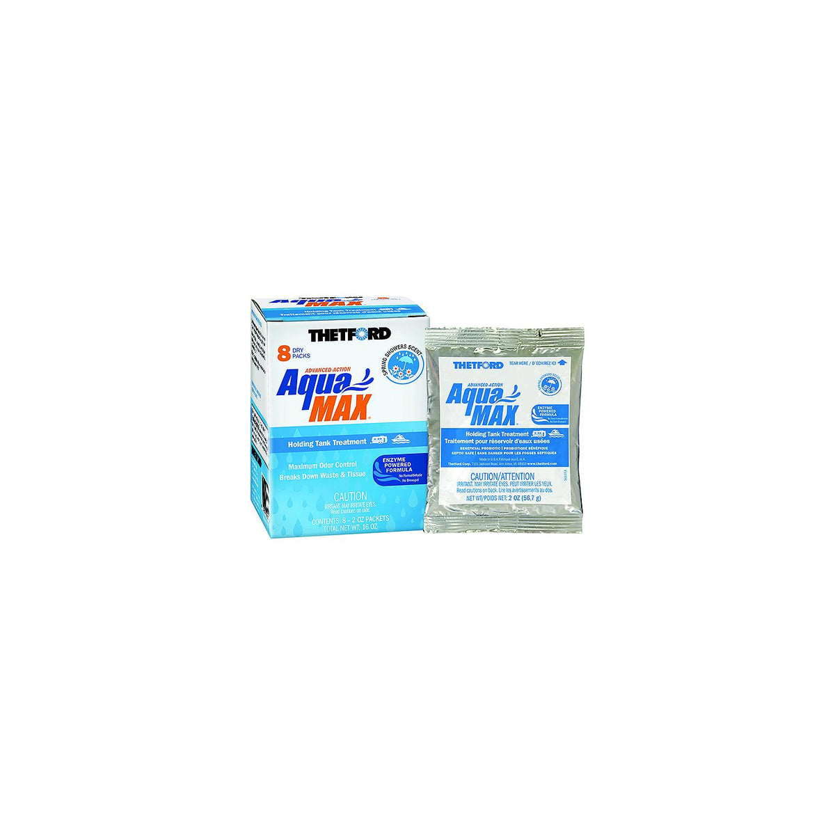 Thetford 96633 AquamaxÂ® Holding Tank Treatment, 8-Pack 2oz Dry Packets, Spring Showers Sent -Modern Boat Sales & Service