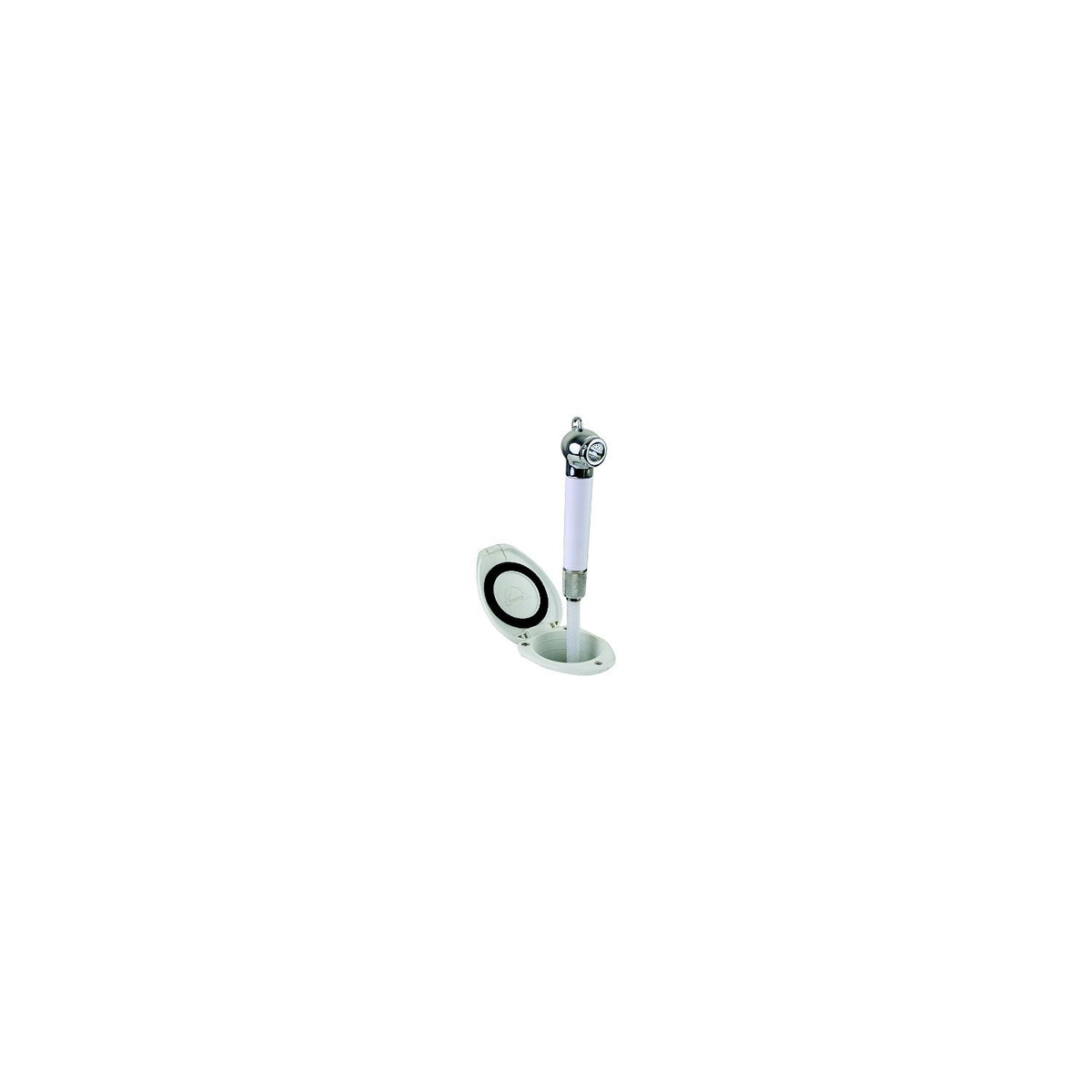 Scandvik 12106 Recessed Push-Button Transom Shower (Includes White handle, Cup, Cap and 6' White Hose -Modern Boat Sales & Service