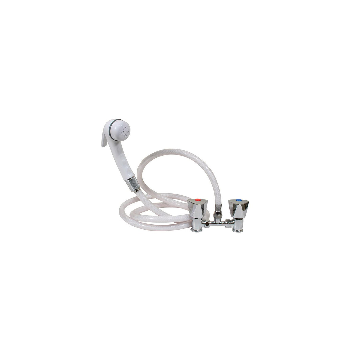 Scandvik Euro Shower Kit, White Sprayer With White Hose and Triangle Knobs -Modern Boat Sales & Service