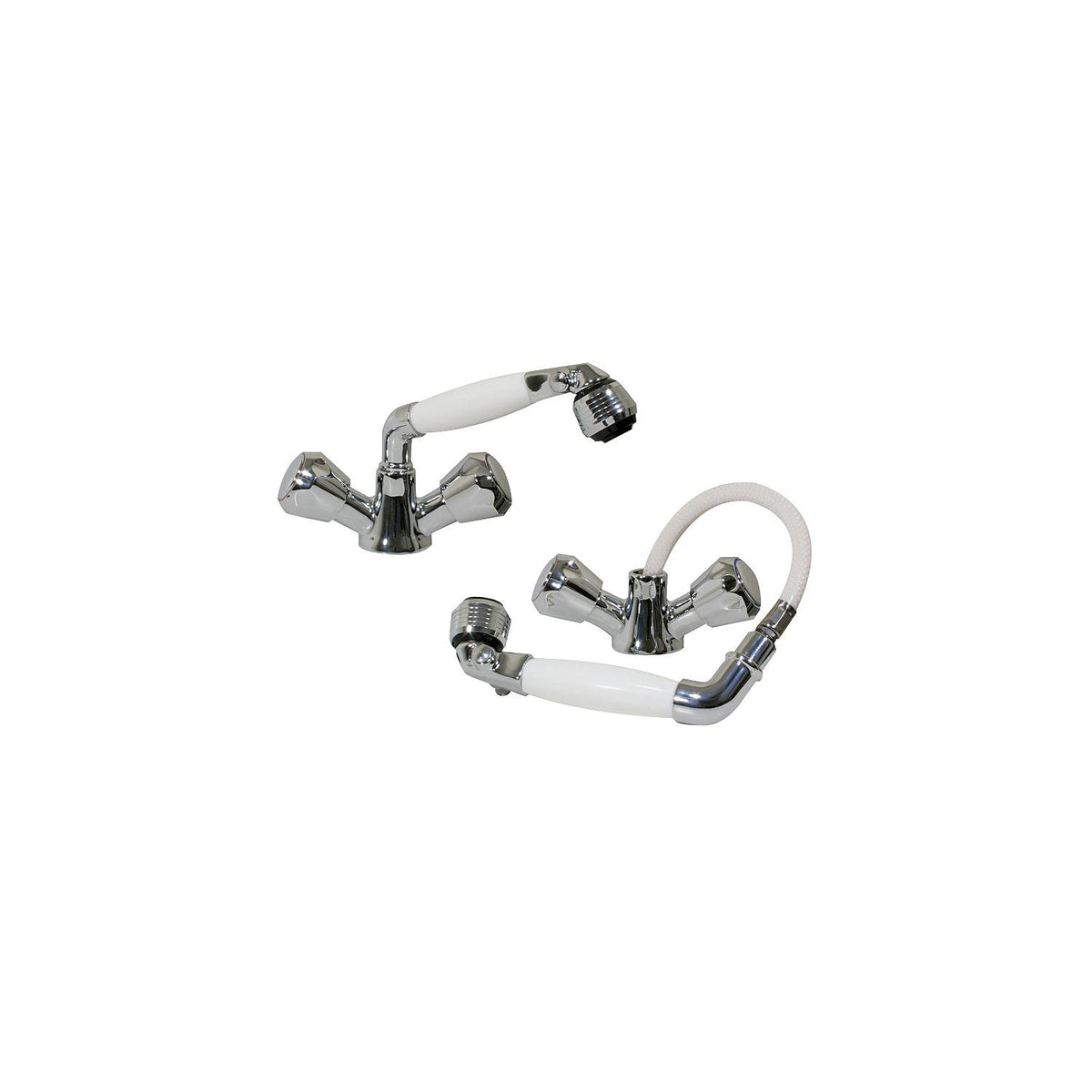 Scandvik 46011 Standard Combination Pull-Out Faucets and Shower White Handle With 5' White Nylon Hose (Includes Water Conservation Valve) -Modern Boat Sales & Service