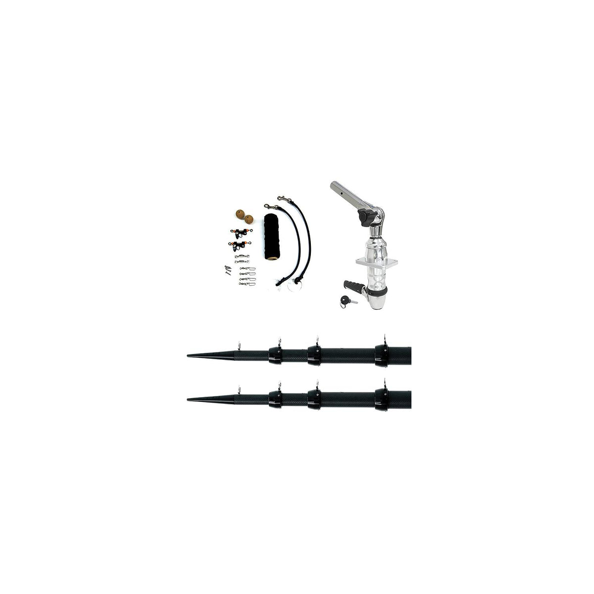 Tigress 8867900 XD Top Mount Carbon Fiber Outrigger System, 18' X 1-1/2, Black/Black -Modern Boat Sales & Service