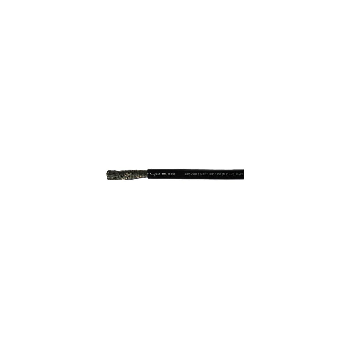 Cobra Wire A2001T07050FT Tinned Copper Battery Cable, 1 AWG, 50', Black Default Title -Modern Boat Sales & Service