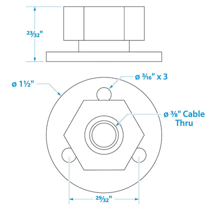 Seachoice Cable Outlet, 3/8 In., Weatherproof, Chrome-Plated Brass -Modern Boat Sales & Service