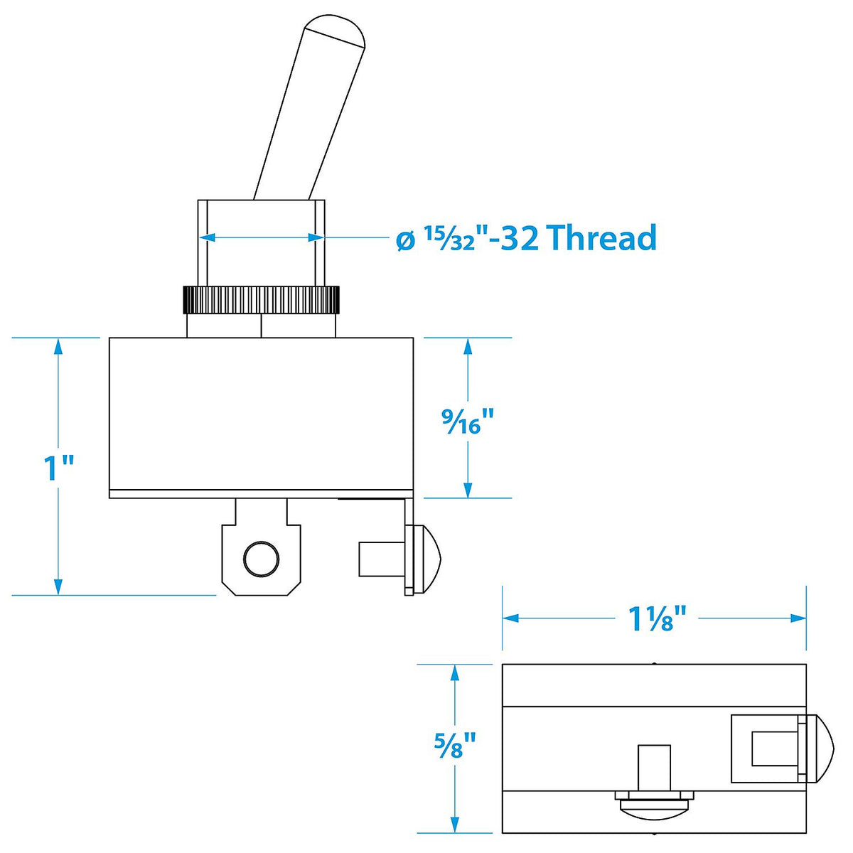 Seachoice 2-Position Heavy Duty Toggle Switch, Off/Momentary On -Modern Boat Sales & Service