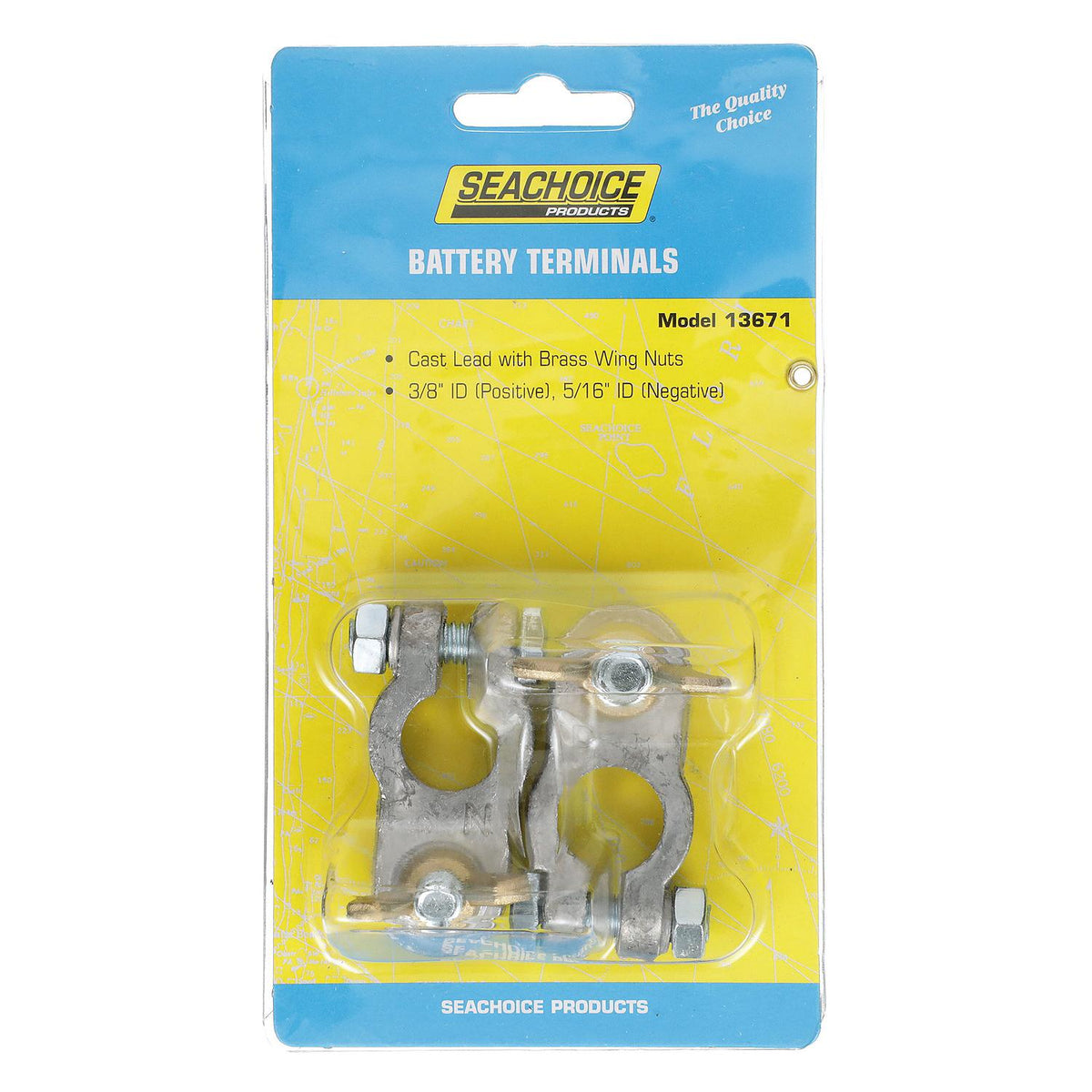 Seachoice Boat Battery Terminal Set w/ Wing Nuts, Includes Positive and Negative Terminals -Modern Boat Sales & Service