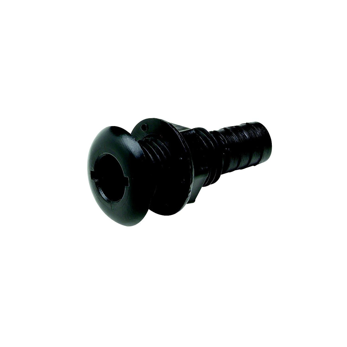 3/4" Black Plastic Thru-Hull w/Broad Flange -Modern Boat Sales & Service