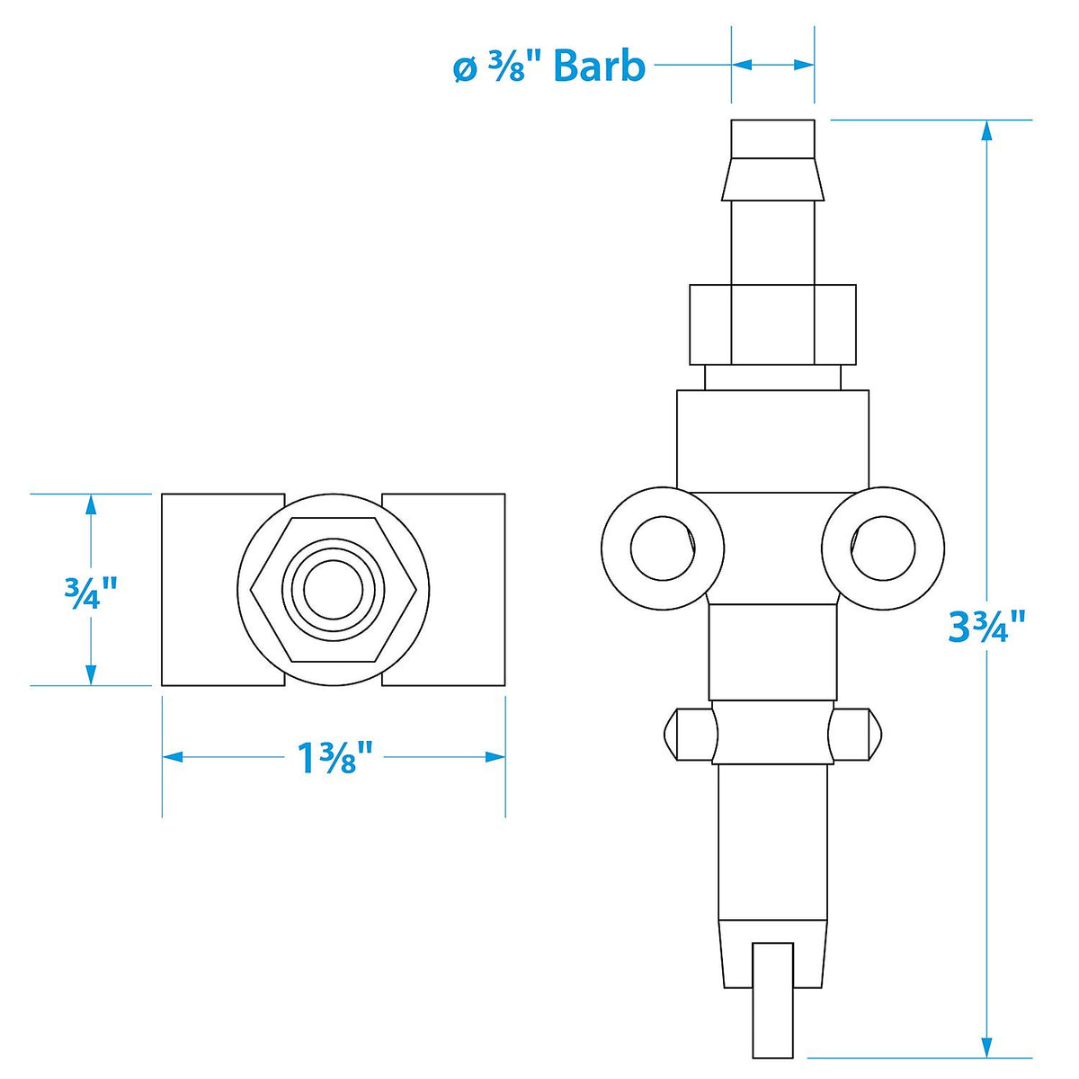 Seachoice Deluxe Fuel Connector for Mercury, Male, 3/8 in. Barb -Modern Boat Sales & Service