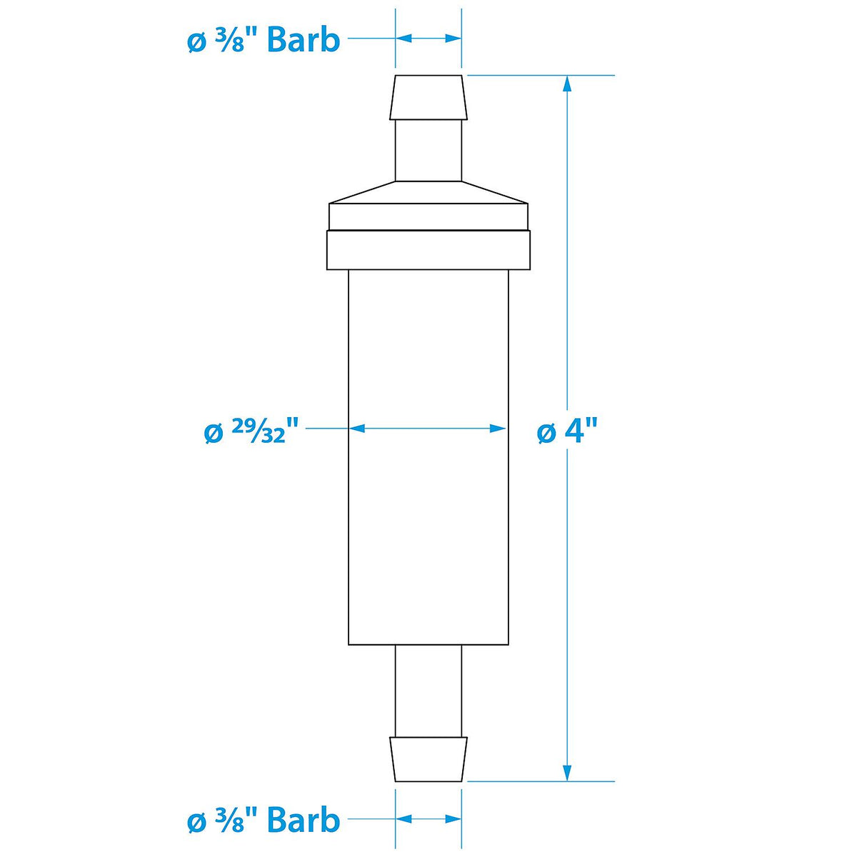 Seachoice in-Line Fuel Filter, 3/8 in., Plastic, Outboard, 20 Micron -Modern Boat Sales & Service
