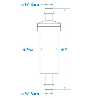 Seachoice in-Line Fuel Filter, 3/8 in., Plastic, Outboard, 20 Micron -Modern Boat Sales & Service