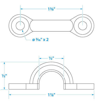Seachoice Multi-Purpose Chrome-Plated Zinc 3/8 in. Eye Straps, Set of 4 Default Title -Modern Boat Sales & Service