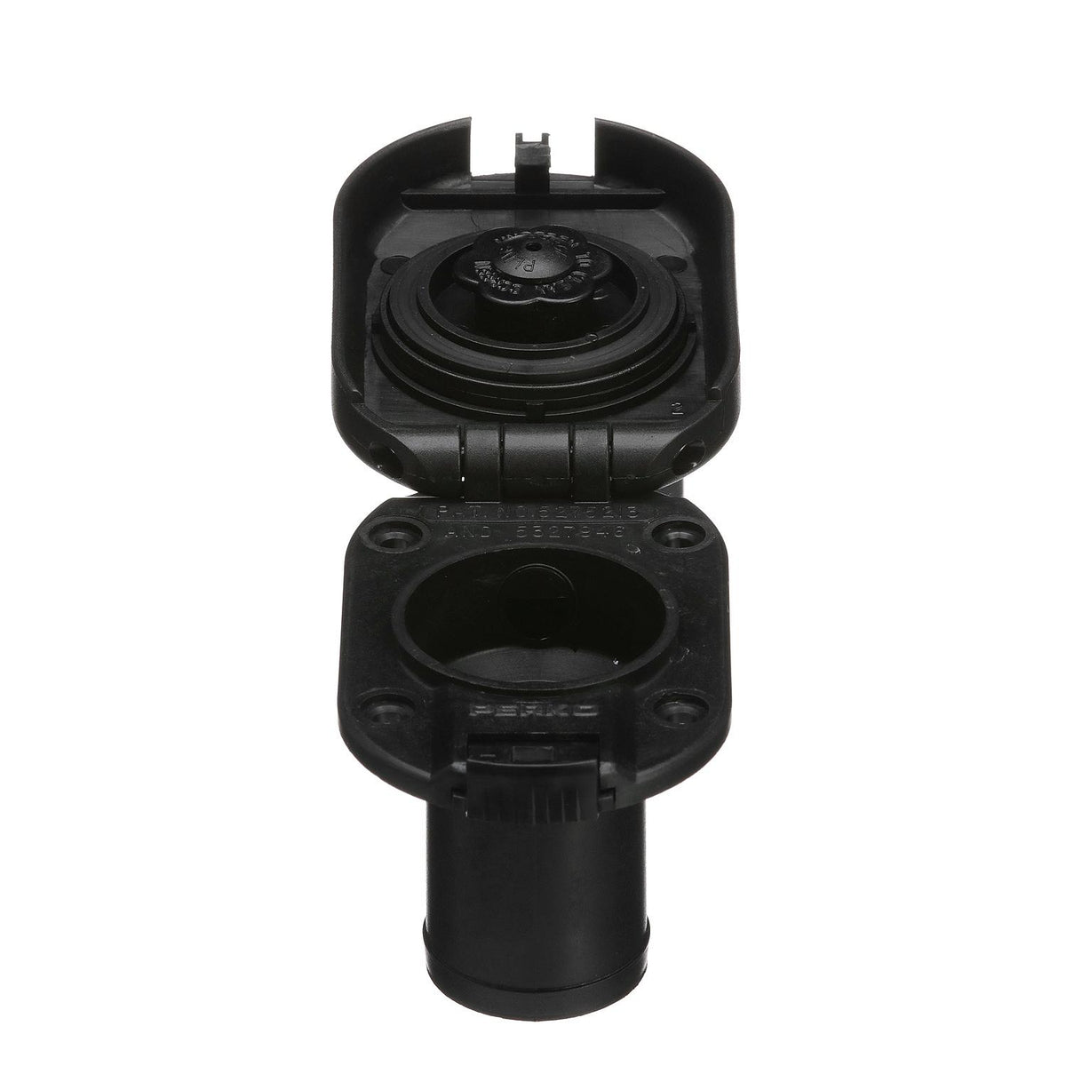 Seachoice 32061 Deck Mount Gas Fill Plate w/ Vent, Hinged Flip-Top, Molded Black Plastic -Modern Boat Sales & Service