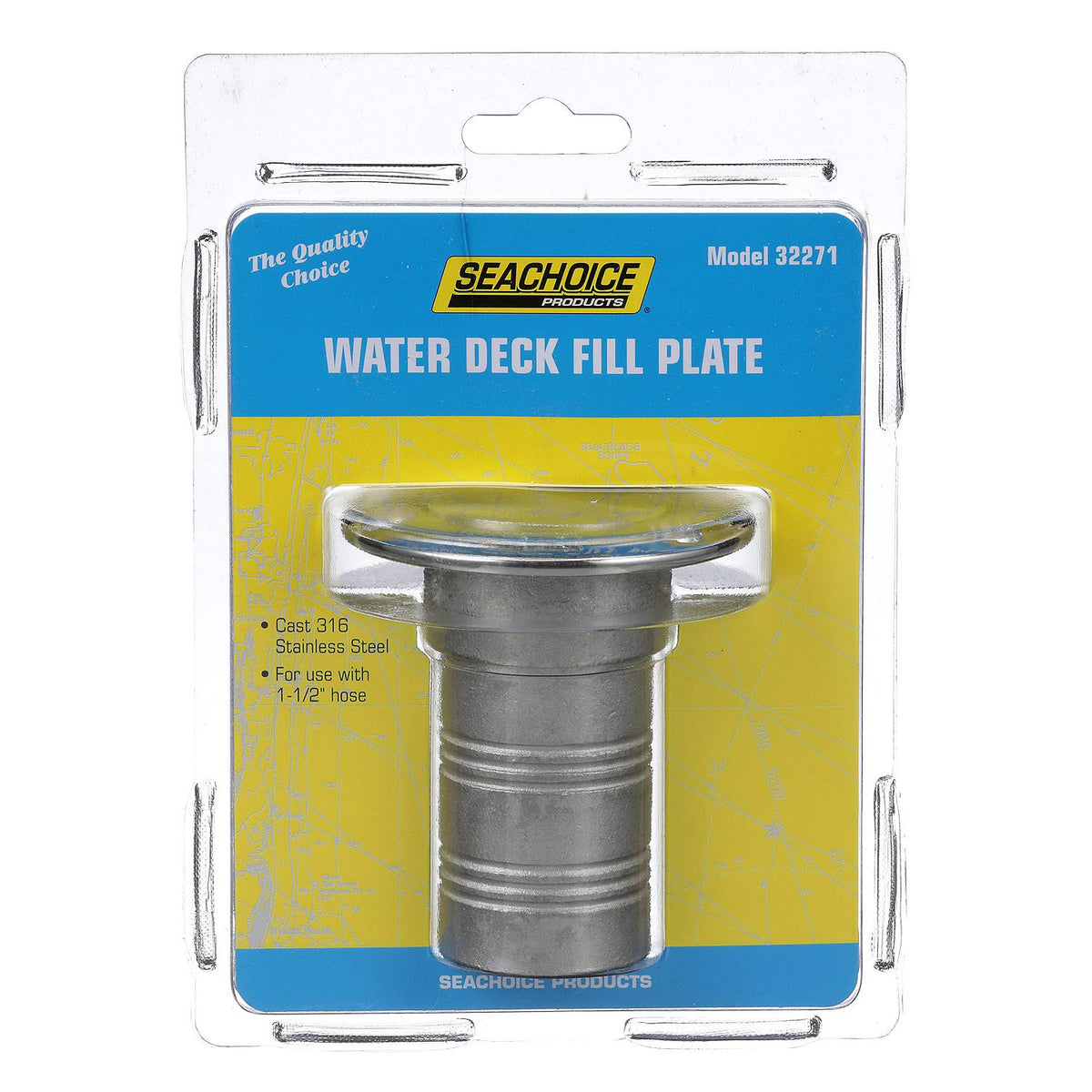Seachoice Corrosion-Resistant Cast 316 Stainless Steel Deck Fill, Water Fill w/ Cap -Modern Boat Sales & Service