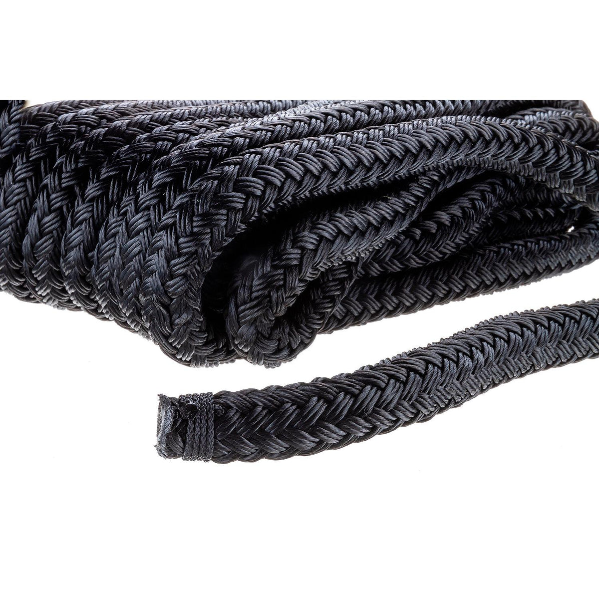 Seachoice Double-Braid Nylon Dock Line w/ Eye Splice, Pre-Shrunk, Heat Stabilized, 5/8 In. X 25 Ft., Black Default Title -Modern Boat Sales & Service