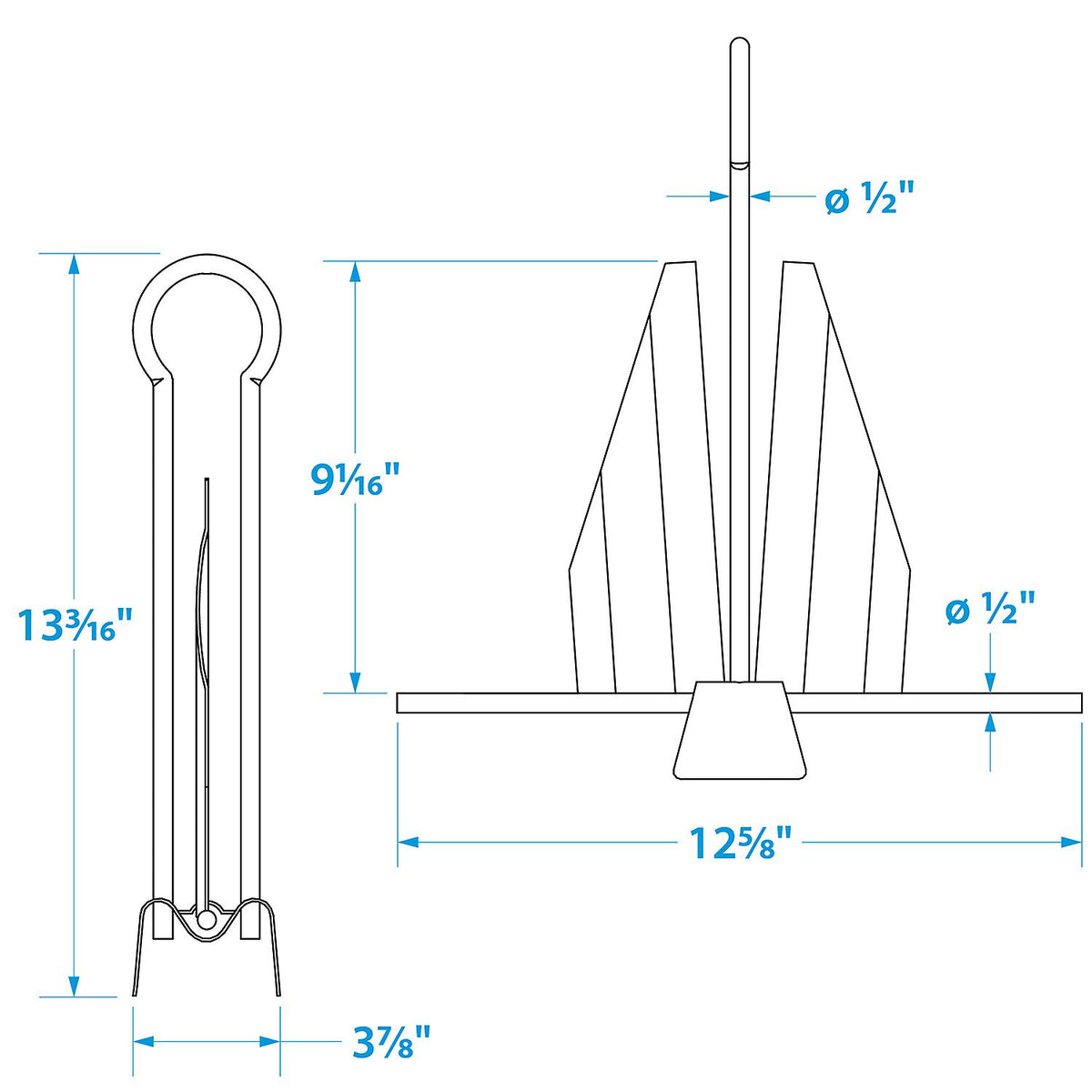 Seachoice Utility Anchor w/ Slip Ring, Size 7E, Galvanized Steel Default Title -Modern Boat Sales & Service