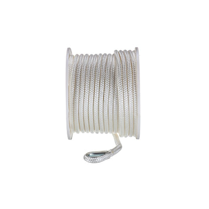Seachoice Boat Anchor Rope, Double-Braid, Nylon, Achor Line, 1/2 in. X 150 Ft., White -Modern Boat Sales & Service