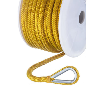 Seachoice Boat Anchor Rope, Double-Braid, Nylon, Achor Line, 3/8 in. X 100 Ft., Yellow Default Title -Modern Boat Sales & Service