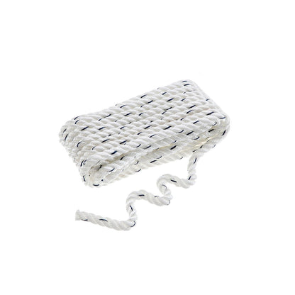 Seachoice Premium 3-Strand Twisted Nylon Dock Line With Tracer, White w/Blue Tracer, 3/8-Inch x 20 Feet, 10-Inch Eye Splice Default Title -Modern Boat Sales & Service