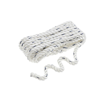 Seachoice Premium 3-Strand Twisted Nylon Dock Line With Tracer, White w/Blue Tracer, 1/2-Inch x 20 Feet, 10-Inch Eye Splice -Modern Boat Sales & Service