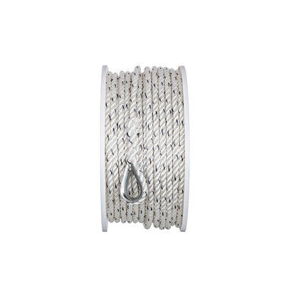 Seachoice 47911 Boat Anchor Line Rope, 3-Strand Twisted, Nylon, White/Blue, 3/8 in. X 200 Ft. Default Title -Modern Boat Sales & Service