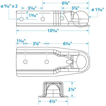 Seachoice Trailer Coupler, 2-1/2 in. Straight Tongue, 2 in. Ball Default Title -Modern Boat Sales & Service