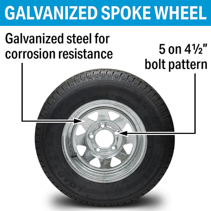 Seachoice 53401 ST175/80R13C/5H KR35 13" Galvanized Spoke, 5-Lug on 4-1/2" Radial Tire & Wheel Assembly Default Title -Modern Boat Sales & Service