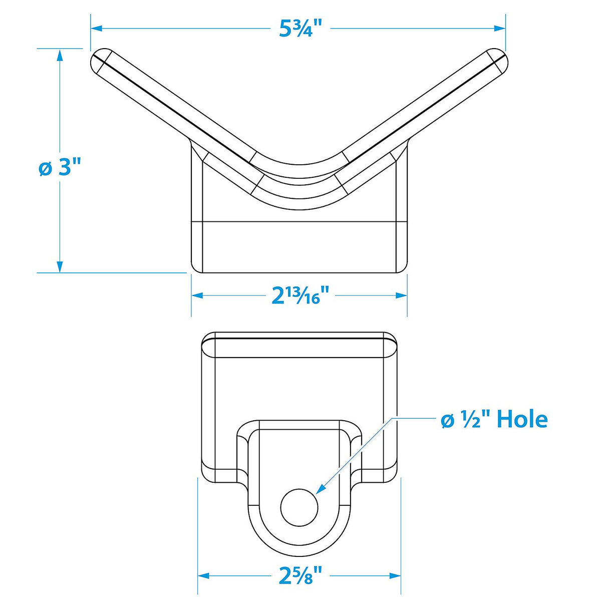 Seachoice Bow Stop, 3 in., TPR, Gold Default Title -Modern Boat Sales & Service