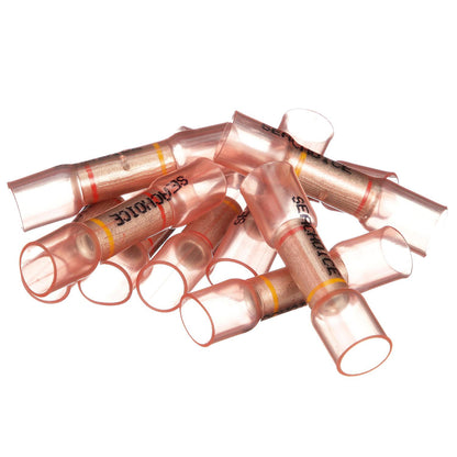 Seachoice Step Down 3-to-1 Heat Shrink Butt Connector, Marine Grade Heat-Shrinkable Butt Splices, Red, Pack of 10, 12-10 to 8 Wire Range -Modern Boat Sales & Service